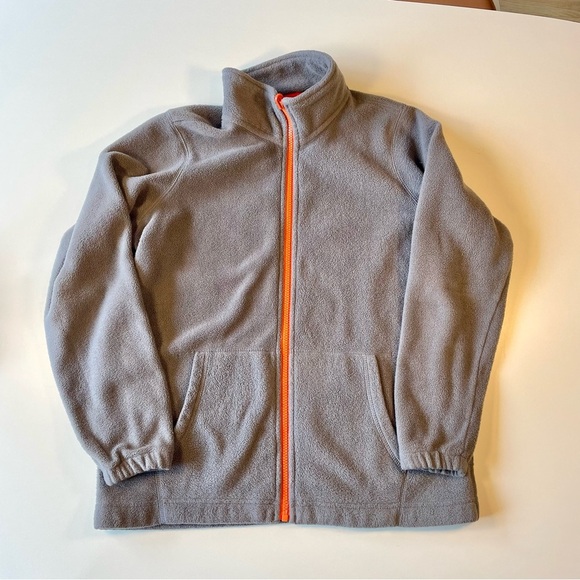 The Children's Place Gray Fleece Hoodie with Orange Zipper - Picture 1 of 5